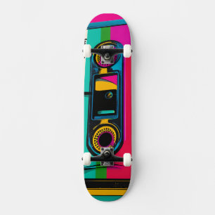 80s pop met retro-stijl skateboard