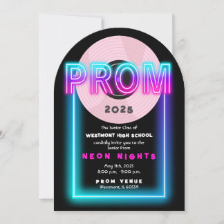 80's Prom Theme Invitation Kaart
