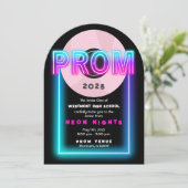 80's Prom Theme Invitation Kaart (Staand voorkant)