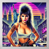 80s Punk Meisje Poster (Voorkant)