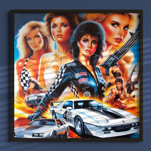 80s Race Actie Meisjes Poster