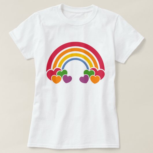 80's Rainbow 'n Hearts T-Shirt (Design devant)