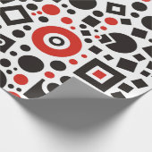 80s Red & White Geometric Pattern Retro Cadeaupapier (Hoek)