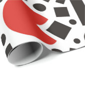 80s Red & White Geometric Pattern Retro Cadeaupapier (Rol Hoek)