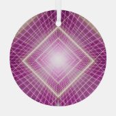 80s Retro: 3D Sci-Fi achtergrond. Glas Ornament (Achterkant)