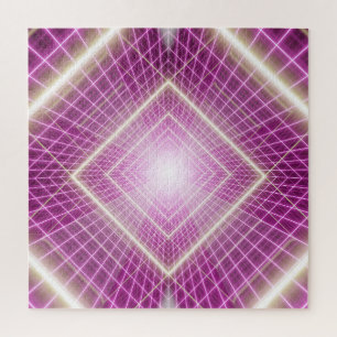 80s Retro: 3D Sci-Fi achtergrond. Legpuzzel