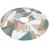 80s Retro Abstract | 70s Groen en Goud Palet Kerstboom Rok (Gekanteld)