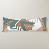 80s Retro Abstract | 70s Groen en Goud Palet Lichaamskussen (Voorkant)