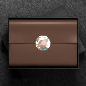 80s Retro Abstract | 70s Groen en Gouden Monogram Ronde Sticker