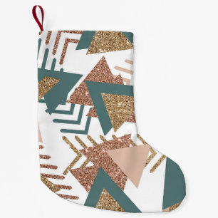 80s Retro Abstract 70s Groene en Gouden Douane Kleine Kerstsok