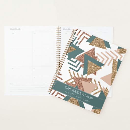 80s Retro Abstract | 70s Groene en Gouden Douane Planner (Display)