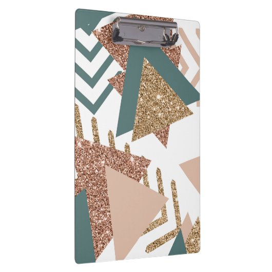 80s Retro Abstract | Avocado groen en Roos goud Klembord (Rechts)