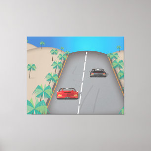 80s Retro Arcade Race Canvas Afdruk
