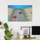 80s Retro Arcade Race Poster (Thuiskantoor)