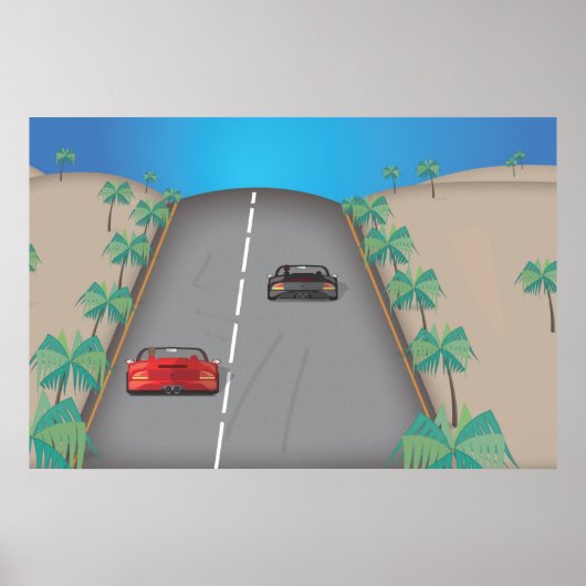 80s Retro Arcade Race Poster (Voorkant)