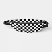 80s RETRO BLACK BLACK CHECKERBOARD FANNY PACK (Recto)