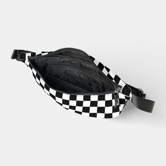 80s RETRO BLACK BLACK CHECKERBOARD FANNY PACK (Ouvrir)