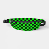 80s RETRO BLACK GREEN CHECKERBOARD FANNY PACK (Recto)
