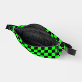 80s RETRO BLACK GREEN CHECKERBOARD FANNY PACK (Ouvrir)