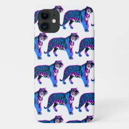 80s Retro Blauwe Tijgers iPhone 11 Hoesje