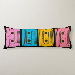 80s Retro Cassette Mix Tape Tech Nostalgie Lichaamskussen