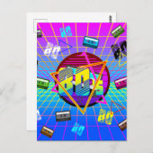 80's Retro Cassettebandje Old School Briefkaart (Voorkant / Achterkant)