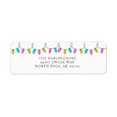 80's Retro Christmas Return Adres Mailing Labels (Voorkant)