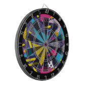 80s Retro Colorful Texture  Dartbord (Voorkant Links)