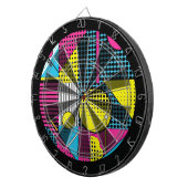 80s Retro Colorful Texture  Dartbord (Voorkant Rechts)