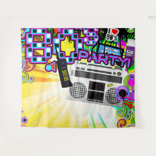 80's Retro Dance Birthday Party achtergrondinforma Wandkleed
