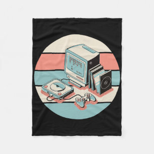 80s Retro  Gamer Arcade Machine Gaming Gift Fleece Deken