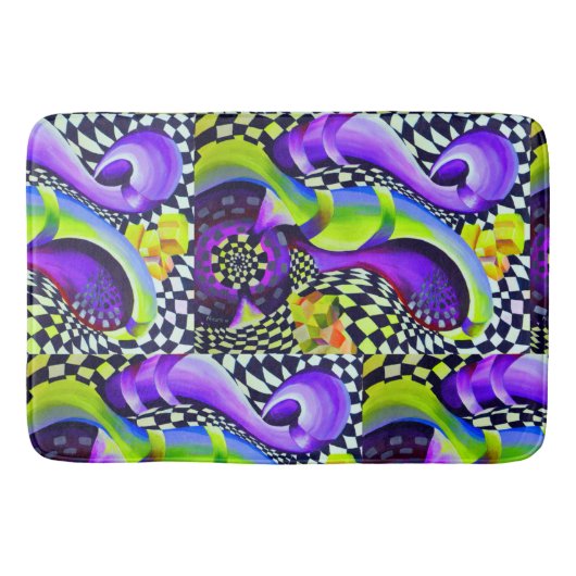 80's Retro Geometric Pattern Badmat (Voorkant)