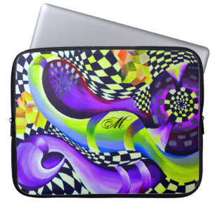 80's Retro Geometric Pattern Laptop Sleeve