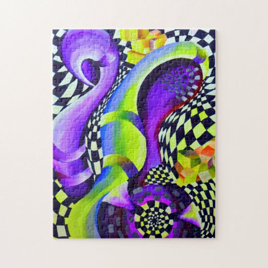 80's Retro Geometric Pattern Legpuzzel (Verticaal)