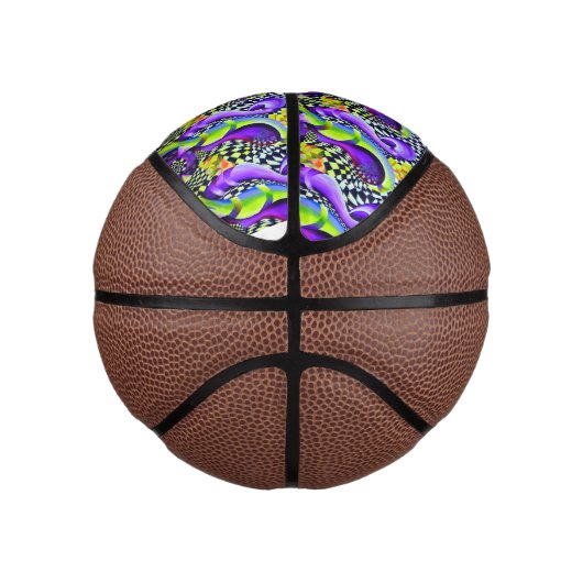 80's Retro Geometric Pattern Mini Basketbal (Rechts)