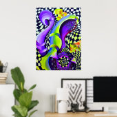 80's Retro Geometric Pattern Poster (Thuiskantoor)