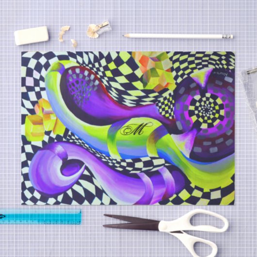 80's Retro Geometric Pattern Tissuepapier (Craft)