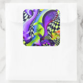 80's Retro Geometric Pattern Vierkante Sticker (Tas)