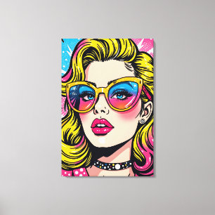80s Retro Glam Pop Art Canvas Afdruk
