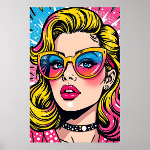 80s Retro Glam Pop Art Poster