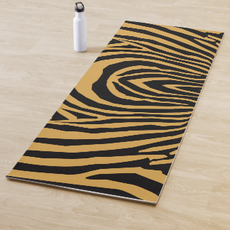80S RETRO GOUD & ZWART DIER PRINT STRIPE PATROON YOGAMAT