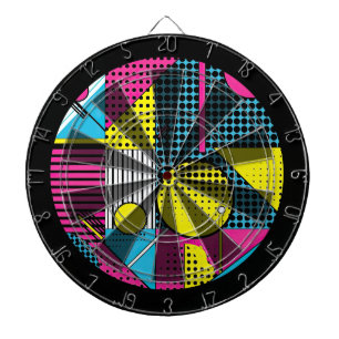 80s Retro Kleurrijke Textuur  Dartbord