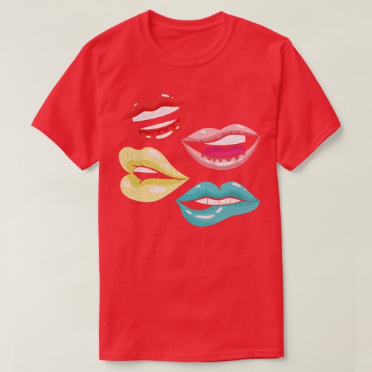 80s Retro Lips 80 T-shirt (Design voorkant)