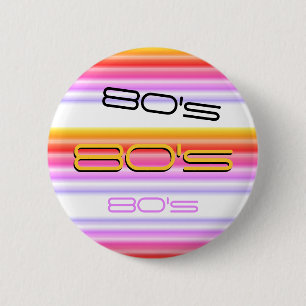 80's Retro Love the Eighties Rainbow Ronde Button 5,7 Cm