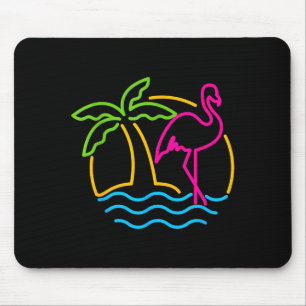 80s Retro Miami Vintage Neon Nk Flamingo Muismat