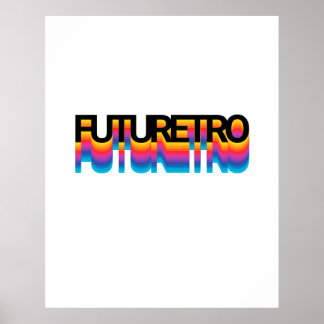 80s Retro Moderne tekst met regenboogschaduweffect Poster