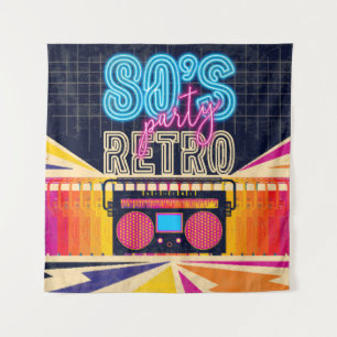 80s, retro music party. Old style poster. Disco Fl Wandkleed