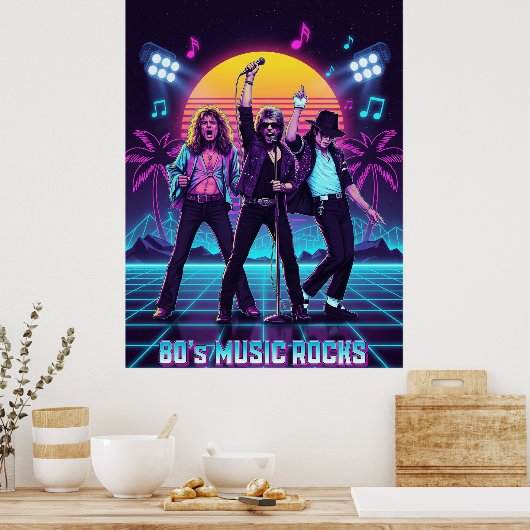80's Retro music Poster (Keuken)