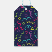 80s Retro Neon Memphis Aangepaste Verjaardag Bedan Cadeaulabel (Achterkant)