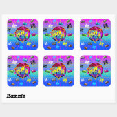 80's RETRO OUDE SCHOOL-CASSETTEBANDJE Vierkante Sticker (Vel)